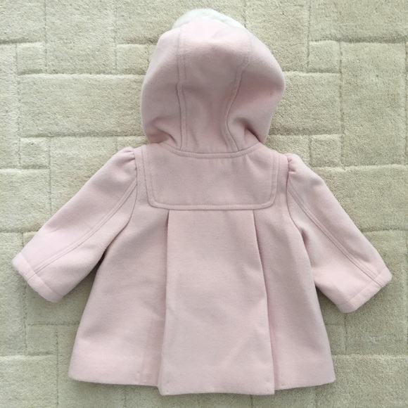 Baby Gap 0-6m Pink Faux Fur Duffle Coat, EUC - Picture 2 of 3